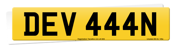 Registration number DEV 444N